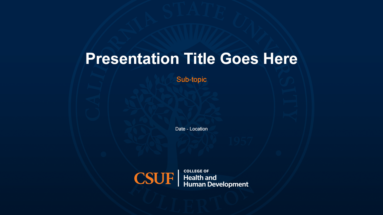 Academic Presentation title screen