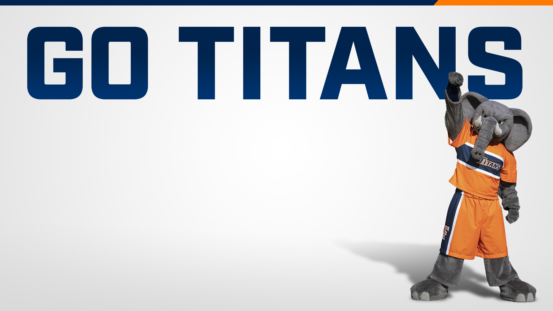 Tuffy mascot with Go Titans lettering